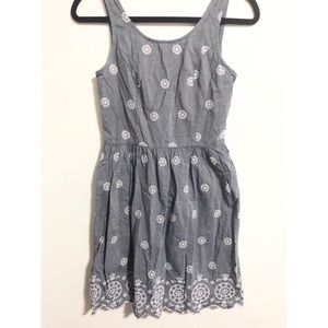 Faux Denim Lace Dress
